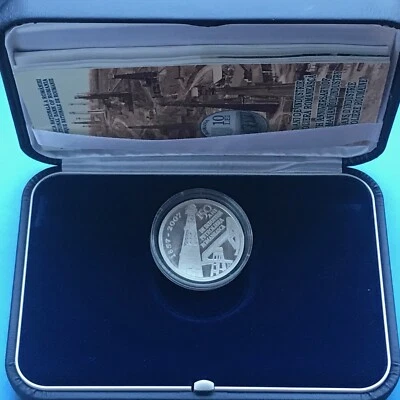 ROMANIA Silver  10 LEI  2007  OIL INDUSTRY  Proof - Image 1 of 4