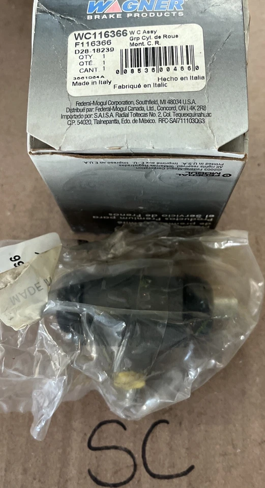 Drum Brake Wheel Cylinder Wagner WC116366 - Image 1 of 1