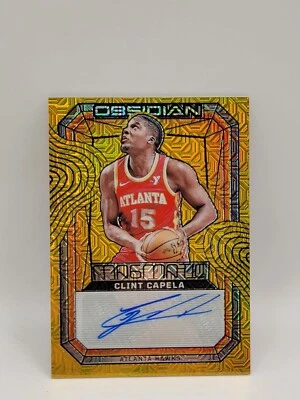 2023 Obsidian Clint Capela Gold /10 Autograph - Image 1 of 2