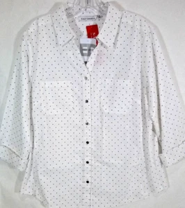 Emily Daniels-Womens 3/4 Sleeve Button-Up Casual Shirt-XL Extra Large-NEW w/Tags - Picture 1 of 8