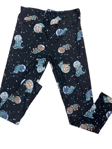 Leggings TC LuLaRoe Perros en Estrellas Espaciales Negros Raros Se Ajusta 12/18 - Imagen 1 de 1