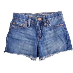J Crew Crewcuts Denim Shorts Girls Size 6 Blue Fray Hem - Picture 1 of 22