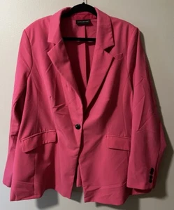 Perfect Drape One-Button Lane Bryant Blazer Size 24 Hot Pink - Picture 1 of 8