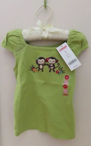 NWT Gymboree JUNGLE GEM Green Monkey Shirt Girls' Size 4T 100% Cotton - Picture 1 of 5