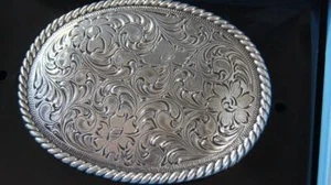 Nocona M&F Western Oval Floral Scroll Belt Buckle 37222 - Picture 1 of 3
