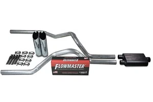 Chevy GMC 1500 Truck 07-14 2.5" Dual Exhaust Kits Flowmaster Super 44 Slash Tip - Picture 1 of 4