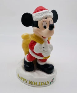 Disney Parks Mickey Mouse Santa Ceramic Happy Holidays Candy Dish Planter - Picture 1 of 9