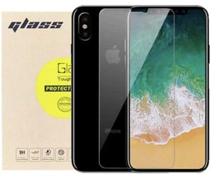 iPhone X 10 Tempered Glass Screen Protector 9H Hardness Two 2 Pack Ultra Thin - Photo 1 sur 3