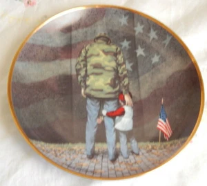 SHARING THE MEMORY PLATE FRANKLIN MINT 8 1/4" VIETNAM VETERANS - Picture 1 of 4