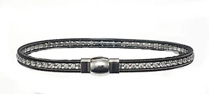Sterling Silver Dark Gold Plated Oval C/Z Magnetic Fastening Bangle Gift Boxed - Picture 1 of 1