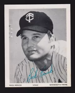 1968-72 CARTOLINA FOTOGRAFICA RICK RENICK MINNESOTA TWINS NON FIRMATA 4x5 #3 - Foto 1 di 1