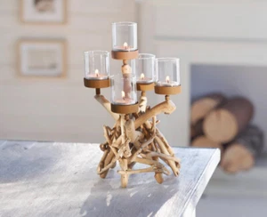 Teelichthalter "Treibholz" Deko Wohnungsdeko Dekoration Kerzenständer - Bild 1 von 3