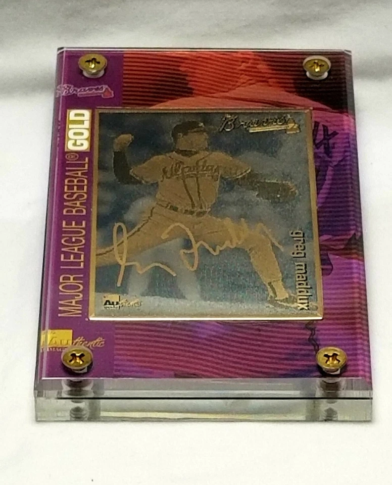 1997 - MLB - Atlanta Braves - Greg Maddux - 24K Gold Metal PRODUCTION PROOF CARD - Image 1 of 4
