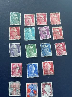 France 1945-1961 Marianne Type 18 Used Stamps, Excellent Condition - Image 1 of 4