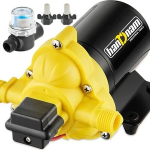 RV Water Pump 4.5GPM 45PSI Self-Priming Diaphragm with Pressure Switch&Strainer - Picture 1 of 7
