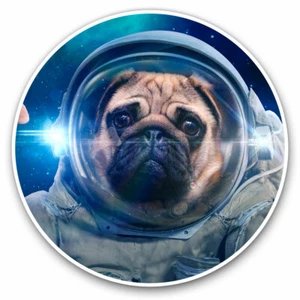 2 x Vinyl Stickers 25cm - Astronaut Pug Dog Puppy Space Cool Gift #15952 - Zdjęcie 1 z 9