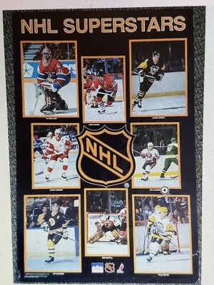 1989 NHL Superstars 22x34 Inch Poster, Mario Lemieux, Steve Yzerman, Ray Bourque - Image 1 of 3