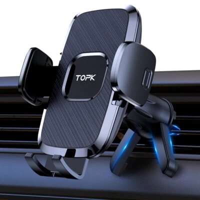 TOPK Car Vent Phone Holder, Upgraded Metal Hook, Fits All Smartphones - Image 1 of 4