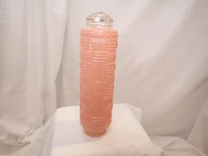 Vintage Lamp Shade Light Salmon Round Glass Lamp Shade ~ Raised weave design - Picture 1 of 8
