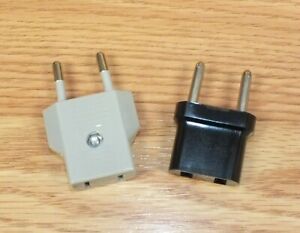 Lot of 2 Unbranded America to Type C European Plug Adapters **READ** 