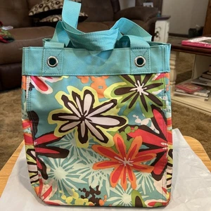 🌺 Thirty-One Floral Coated Tote Bag 31 Utility Grocery Shopping Beach Pool - Picture 1 of 8