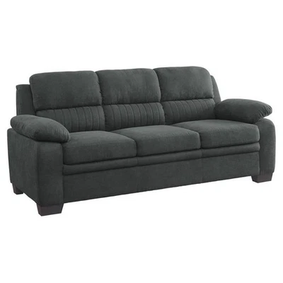 Lexicon Holleman Modern Textured Fabric Sofa with Pillow-top Arms in Dark Gray - Image 1 of 4
