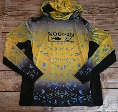 Koofin Mens XL Long Sleeve UV Fishing Shirt With Mask/Hoodie Lightweight - Image 1 of 4