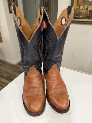 RARO/Agotado Drew’s Boots Trevor 9.5 EE Ancho Ligeramente Usado Azul Marino/Whisky Foto 1 de 4