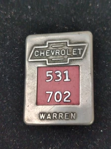 CHEVROLET "WARREN" EMPLOYEE BADGE #531 702- RED! WoW! - Picture 1 of 4