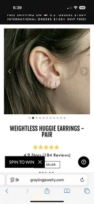 4 pares de pendientes huggie ligeros de plata de ley + oro rosa Grayling Foto 1 de 4