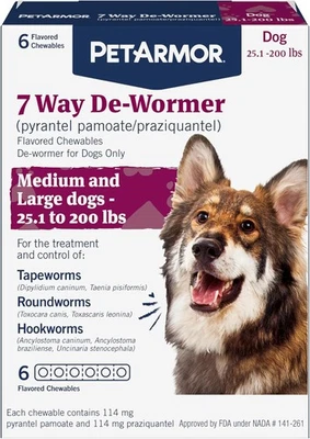 Desparasitante PetArmor 7 vías para perros, tratamiento oral 6 unidades, blanco  Foto 1 de 4