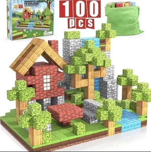 100PCS Magnetic Minecraft Building Blocks Set Puzzle Kids Children Toy Gifts - Picture 1 of 8