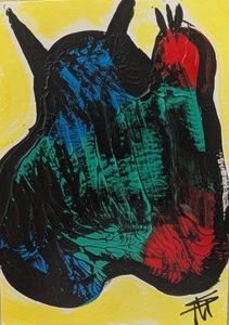 Original ACEO Katze Gemälde Sammlerstück Modern Expressionismus Kunst Samantha McLean - Bild 1 von 1