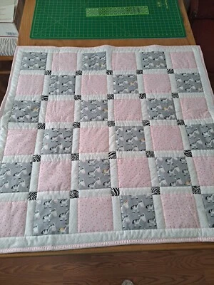 Baby Quilt "Zoey Zebra" 41"x 43" 100% Cotton Flannel $64.95 - Image 1 of 4