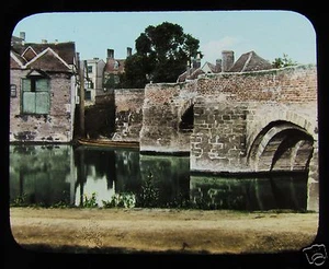 Glass Magic Lantern Slide TEWKESBURY BRIDGE C1900 ENGLAND - Picture 1 of 2