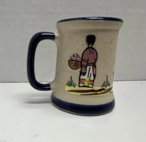 Miniatur Ton handbemalt glasiert Keramik Miniatur Becher Tasse Mexiko - Bild 1 von 7