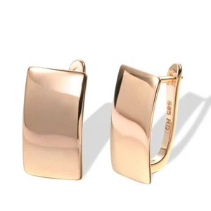 Heißer Mode Glänzend Baumeln Ohrringe Rose Gold Einfache Quadratische - Bild 1 von 7