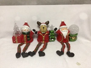 Winter Lane set of 3 ceramic dangly lights. Santa,Reindeer,Snowman. New - Picture 1 of 1