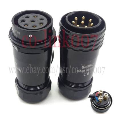 SA28 8Pin 25A Waterproof Power Connector Plug Socket IP67,Light Cable Connector - Image 1 of 4