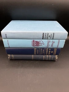 Lot of 4 Decorative Book Stack Staging Prop Shelf Library Vintage Blue - Bild 1 von 13