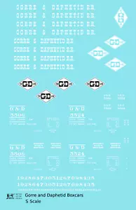 K4 S Scale Decals Gorre and Daphetid Single Door Boxcar White - Picture 1 of 3
