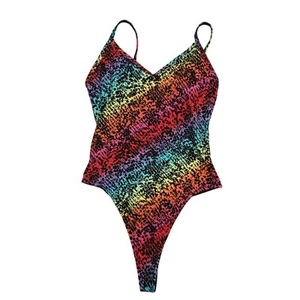Victoria's Secret Pink Rainbow Print V-Neck Tanga Body Spaghettiträger S - Bild 1 von 7