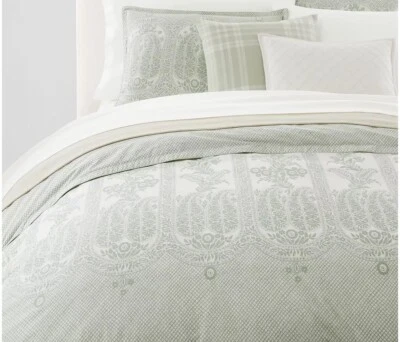 Ralph Lauren Wakefield Paisley Celadon Green Queen 3pc Comforter Set New - Image 1 of 4