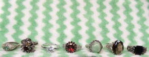 Lot of 7 Real Nice Pre-owned .925 Sterling Silver Rings 34 grams #727 - Picture 1 of 13
