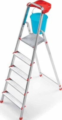 Scala Alluminio Scab 7 Gradini Rinforzata Gradino Art.741 doppio rinforzo cm.10