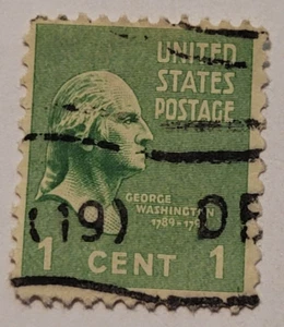 Estampilla postal de Estados Unidos ~ George Washington 1789-1797 ~ 1¢ estampilla verde - X13 - Imagen 1 de 6