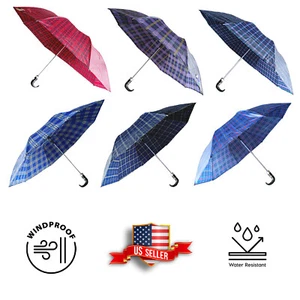 40" Plaid Automatic Umbrella Extendable Wind Proof Water Resistant Fashion Style - Picture 1 of 25