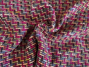 Paquete de 3 metros de tela tejida texturizada multicolor de lujo Bouclé para abrigos chaquetas - Imagen 1 de 11