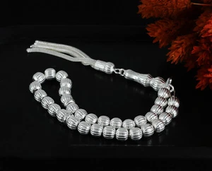 Cuentas de oración de plata pura - Tasbeeh de plata 925 para musulmanes - Regalo islámico - Rosario - Imagen 1 de 7