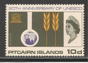 Islas Pitcairn #65 (CD323) en muy buen estado como nuevas LH - 1966 10p UNESCO/Ciencia - Imagen 1 de 1